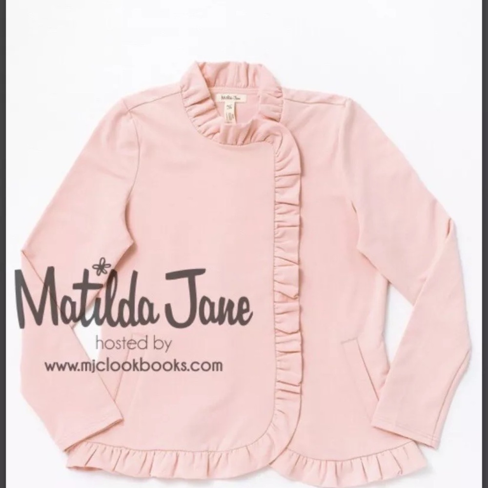Matilda Jane Women’s Mallowcream Happy & Free Light Pink Ruffle Jacket Size S